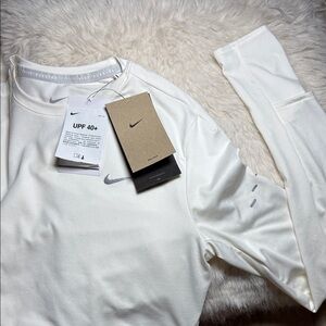 Nike Cream Long Sleeve Performance Shirt